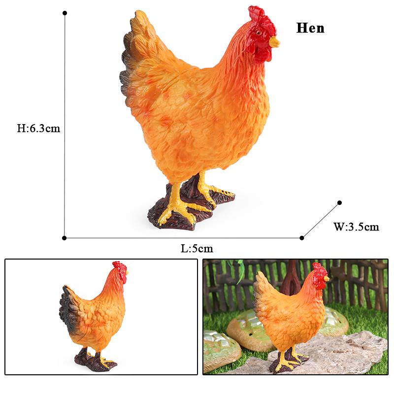 Oenux Модель Фермы Симуляция Гусь Утка Свинья Курица Корова Лошадь Овца Фигурки Животных Птицы Фигурка Миниатюрная Милая Детская Игрушка