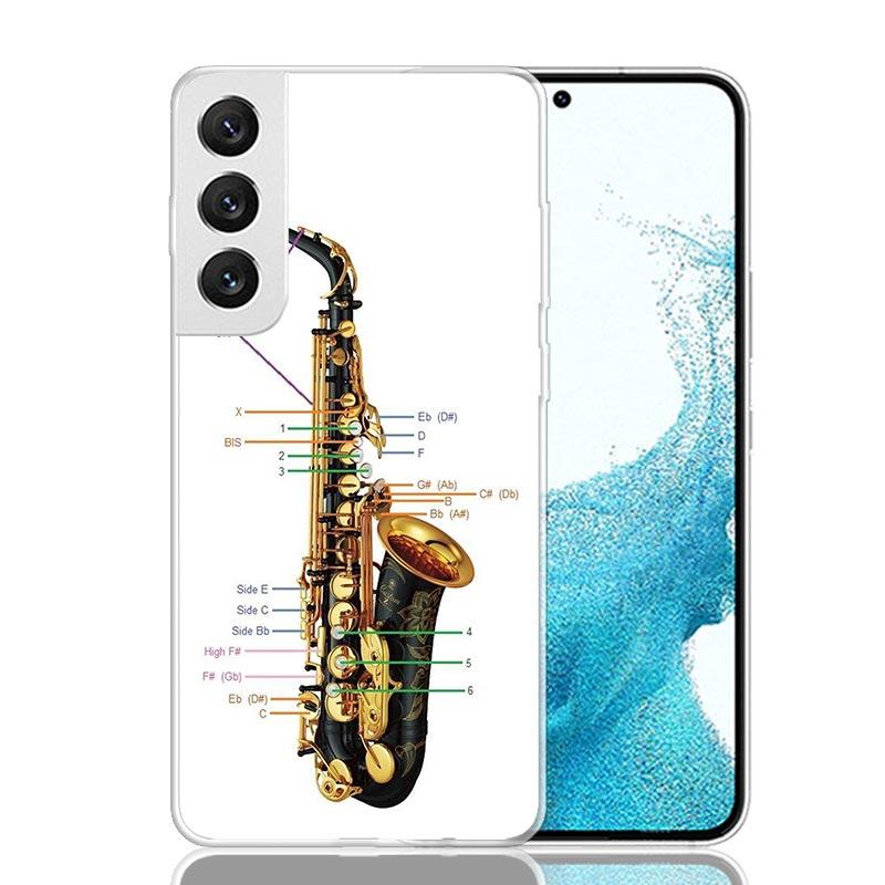 Чехол для телефона Музыкальный инструмент Саксофон Для Samsung Galaxy S26 Ultra S23 S24 S25 Edge S20 FE S21 S22 Plus Мягкий Чехол с Принтом F