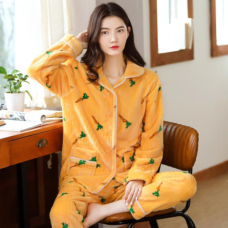 Women's Pajamas Set Warm Cartoon Leisure Women's Pajamas Set I Am Homewear Set