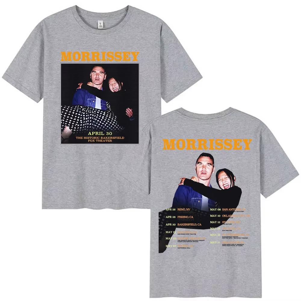 Britain Band Morrissey Tour 2026 Graphic T Shirts Men Women Harajuku Vintage pure Cotton Short Sleeve Tshirt Punk Streetwear