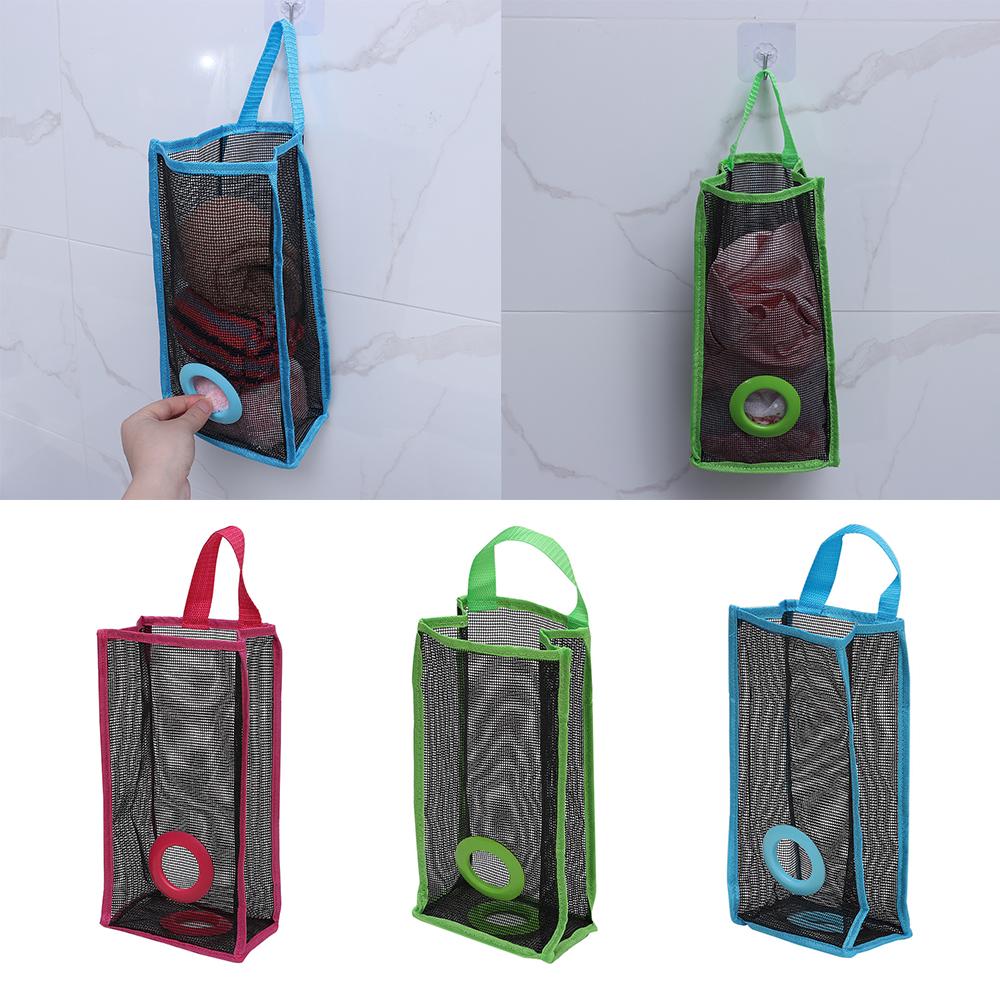 Домашний органайзер для мусора Переработка Практичный дышащий сетчатый подвесной держатель для мусора Хранение пластиковых мешков