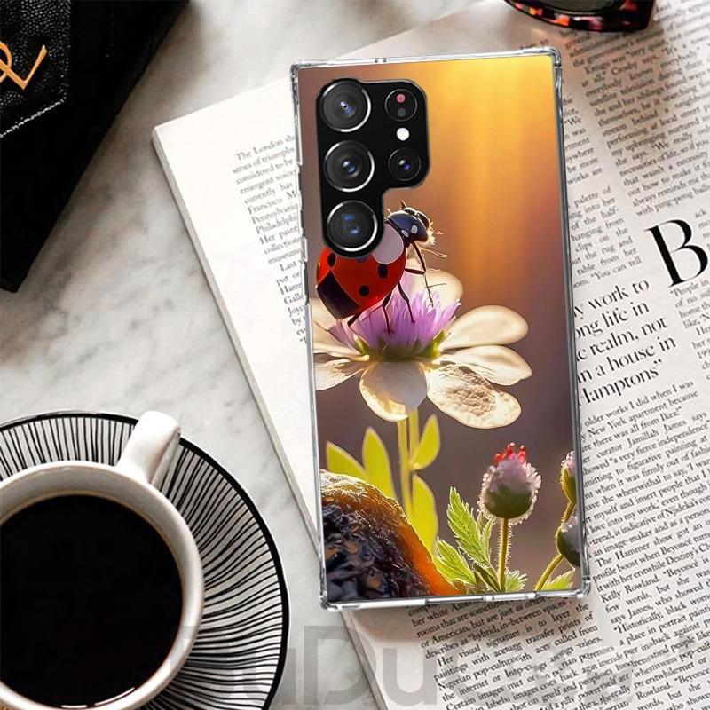 Чехол-накладка с рисунком Насекомое Семиточечная божья коровка для Samsung Galaxy S8 S9 Plus S10 Lite Note 8 9 10 Pro 20 Ultra S7 Edge M11 M21 M32 M51 Печать Co