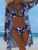 1011 women's three-piece swimsuit women's lace-up European and American hot-selling temu Xiyin