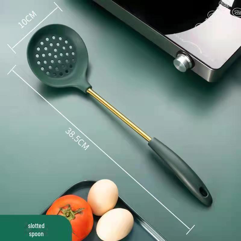 Кухонный набор из термостойкого силикона: Лопатка с антипригарным покрытием, большая и маленькая ложка, дуршлаг для супа — пищевые, безопасны для кастрюль
