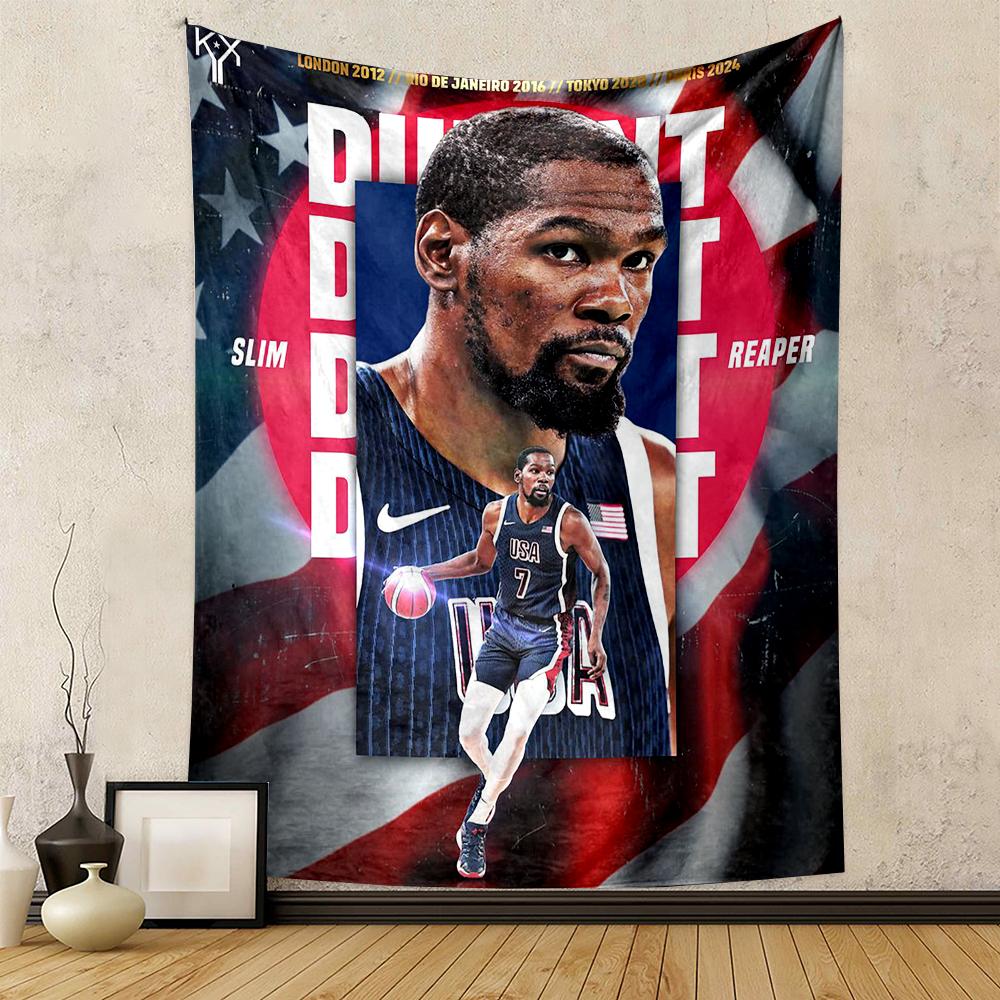 "USA Basketball Player Portrait Patterned, Patterned tapestry for bedroom and living room home decor