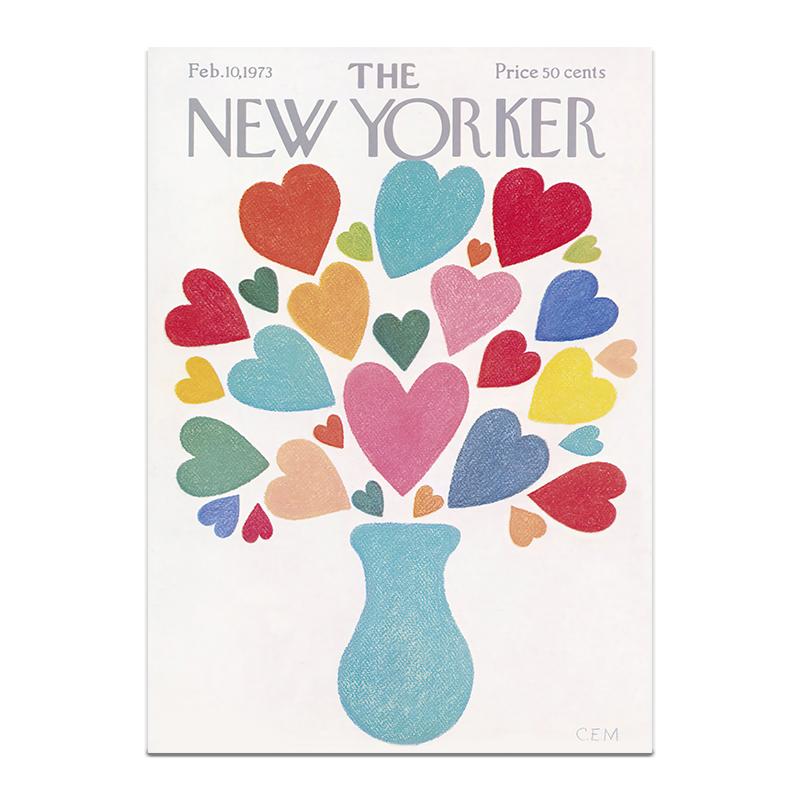 Постер журнала The New Yorker Nordic Flower Городской Кот Холст Картины Печать Настенное Искусство Картинки для Гостиной Домашний Декор Без Рамки