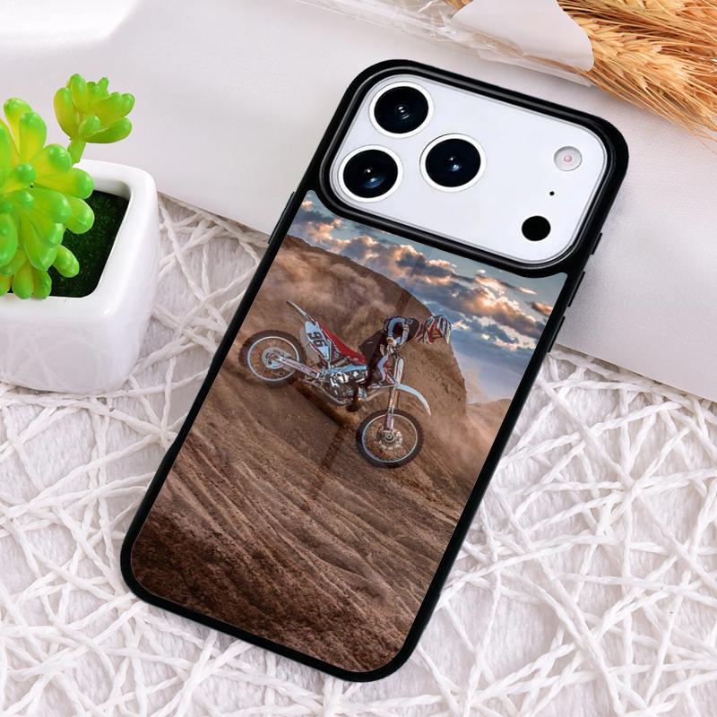 Мягкий ударопрочный чехол для телефона Moto Bike Motocross для iPhone 17 Air 16e 15 11 12 14 13 Pro Max Обложка Coque