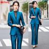 Zihong Костюмный пиджак из ацетата высокого класса в атласную полоску 2024 - Весенне-осенняя богиня деловой одежды.