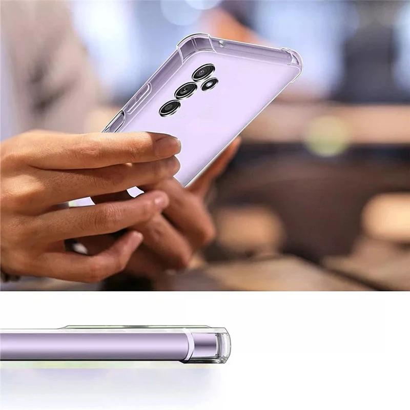 Противоударный прозрачный мягкий силиконовый чехол из ТПУ для Samsung Galaxy S24 S23 A05S A04S A14 A54 A53 Huawei P60 Xiaomi Redmi Note 13 iPhone 15 14 13 Pro Max
