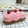 Charming Cherry Cake Plush Pencil Case - Cute Makeup & Stationery Storage for Girls