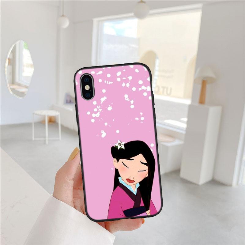 BF83 Чехол-ракушка для телефона с принтом принцессы Мулан для iPhone 16 15 14 13 12 Pro Max Plus Mini