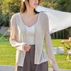 Tencel Sun Protection Cardigan Thin Women Ice Silk Knit Coat Spring Summer Cover Up Gray Top