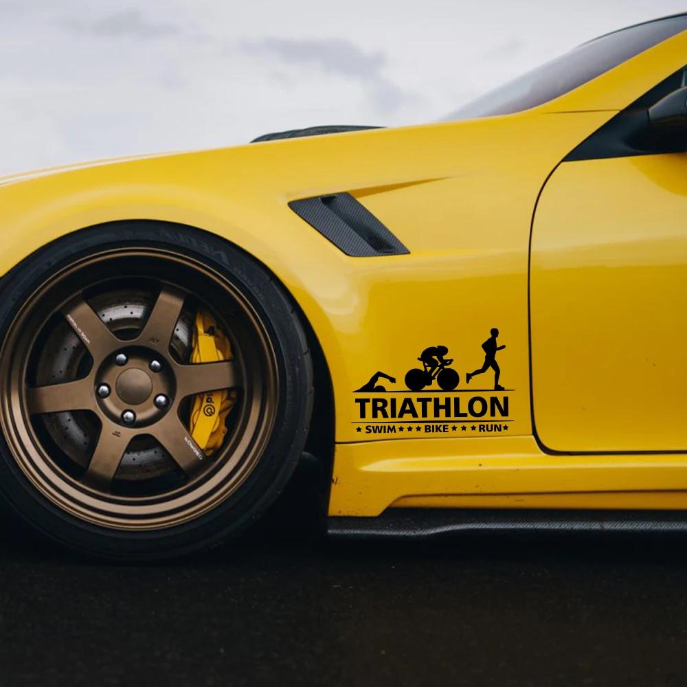 Car Sticker Triathlon Swim Bike Run Athlete Sport Trunk Vinyl Decal Motorcycles Auto DIY Exterior Decoration Sticker Accessories
