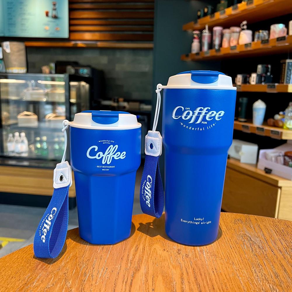 New Fashion 420ml/620ml Double Stainless Steel Coffee Mug Wtih Rope Portable Car Thermos Mug Vacuum Flask Travel Tumbler