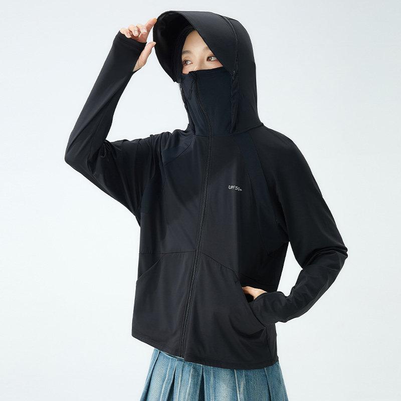 Big-name sunscreen clothing for women's 1011 summer breathable and quick-drying UV-proof skin clothing UPF10 + large brim sunscreen clothing