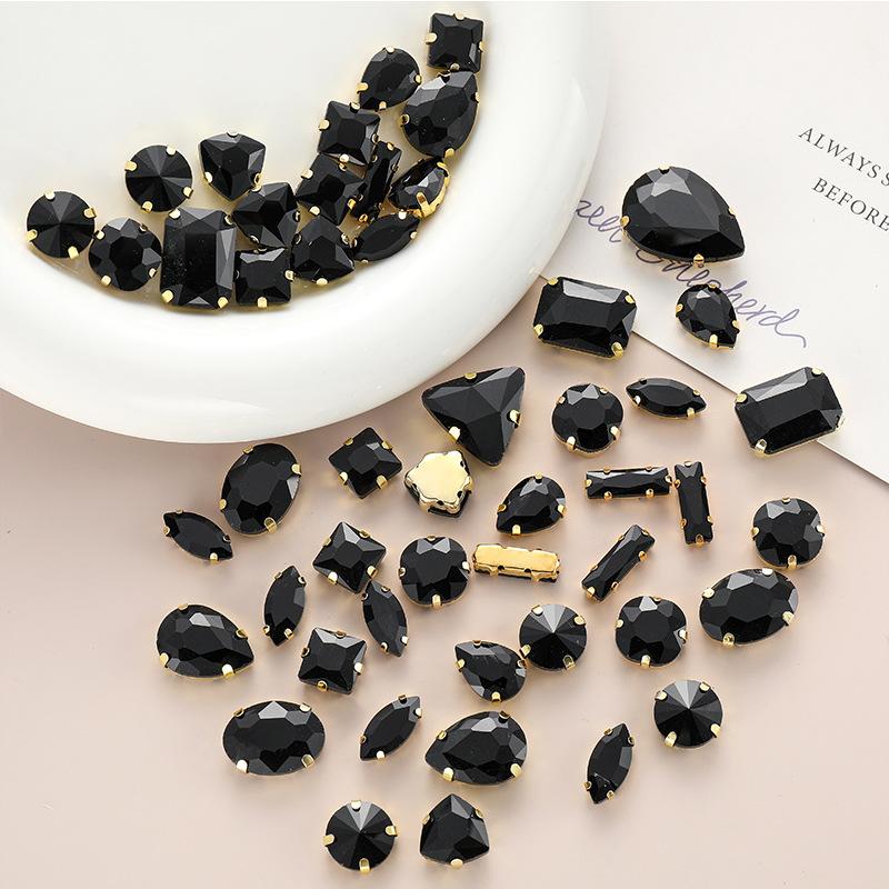 Поставка Стеклянная дрель-коготь, сшитая вручную, пряжка из алмазного кристалла, своими руками, свадебная одежда, аксессуары для волос, пряжка для обуви, аксессуары, смешанные 50 шт.