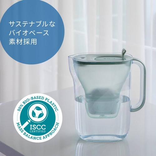 BRITA Water Filter, Jug-Style, Tested for PFOS/PFOA Removal, Filtered Water Capacity: 1.26L (Total Capacity: 2.4L), Style Eco Powder Green, Includes 3