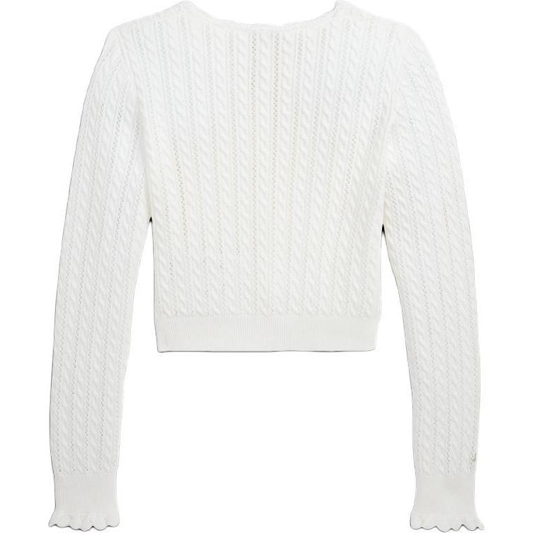 Polo Ralph Lauren SS24 однотонный хлопковый свитер с круглым вырезом и длинными рукавами, детский свитер, выбеленный, белый CWPOSWEG6820435-100