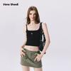 Vone Sheee American vintage Sweater Vest Women Short Slim fit Gyaru Small Top Sling Outer Wear Inner wear