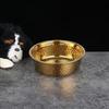 Stainless Steel Gold-Plated Dog And Cat Feeding Bowls Thickened Durable with a Wide Opening for Easy Cleaning Pet Supplies.