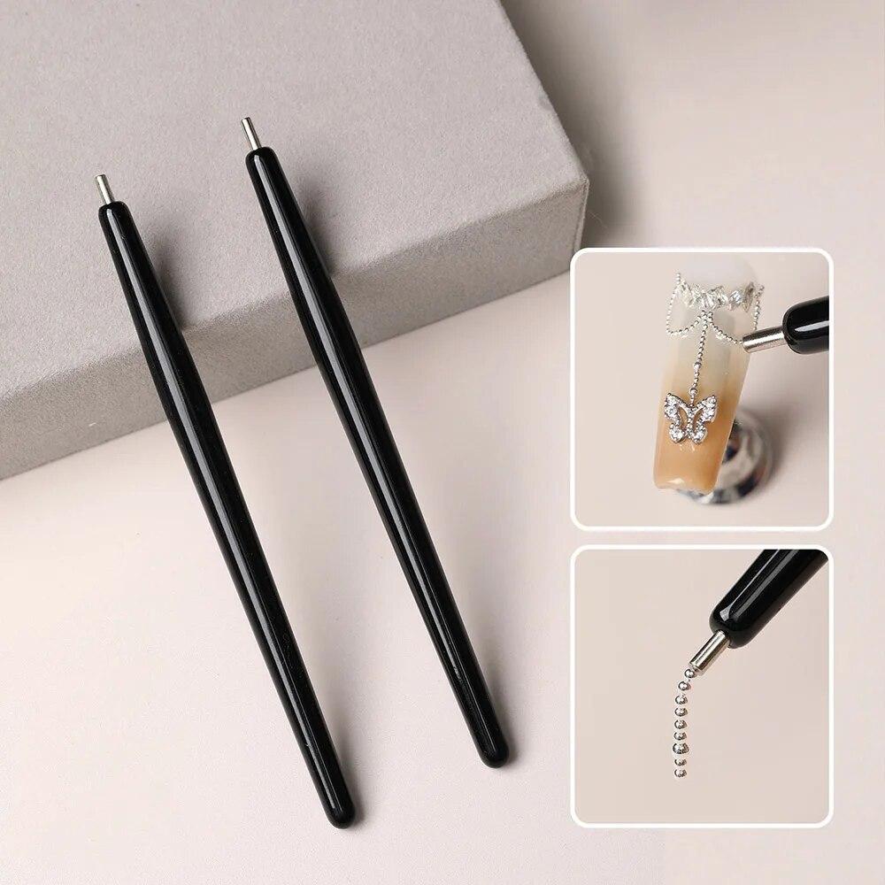 Easy-Dotting Tiny Iron Beads Magnet Pen Nail Art Steel Ball Tool Cat Eye Gel Polish Magnetic Manicure Tool Pen