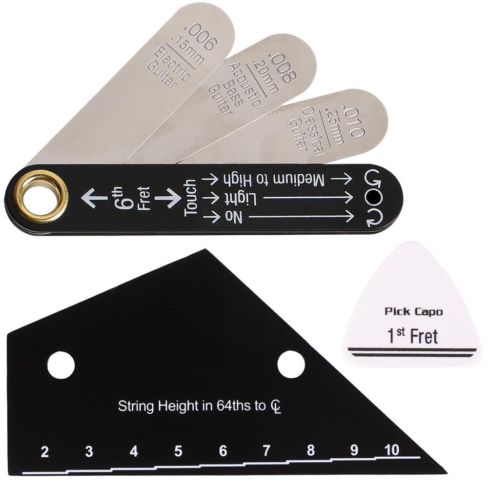 Guitar String Spacing & Neck Curvature Ruler for Folk, Classical, Electric, and Bass Guitar