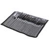 24Pcs Painting Brush Set Nylon Wool Wooden Handle with Bag for Acrylic Watercolor PaintGray