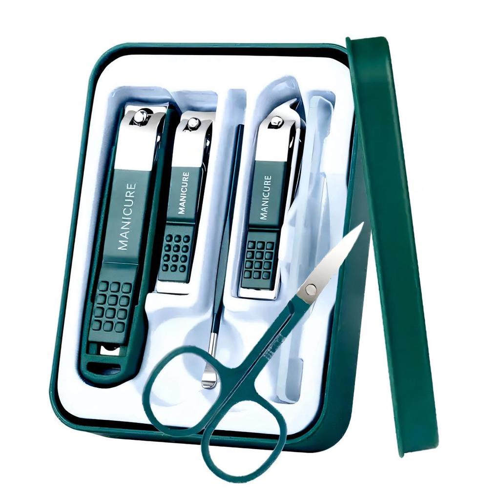 Премиальный набор кусачек для ногтей с защитой от брызг и ухочисткой - Портативный для мужчин и женщин