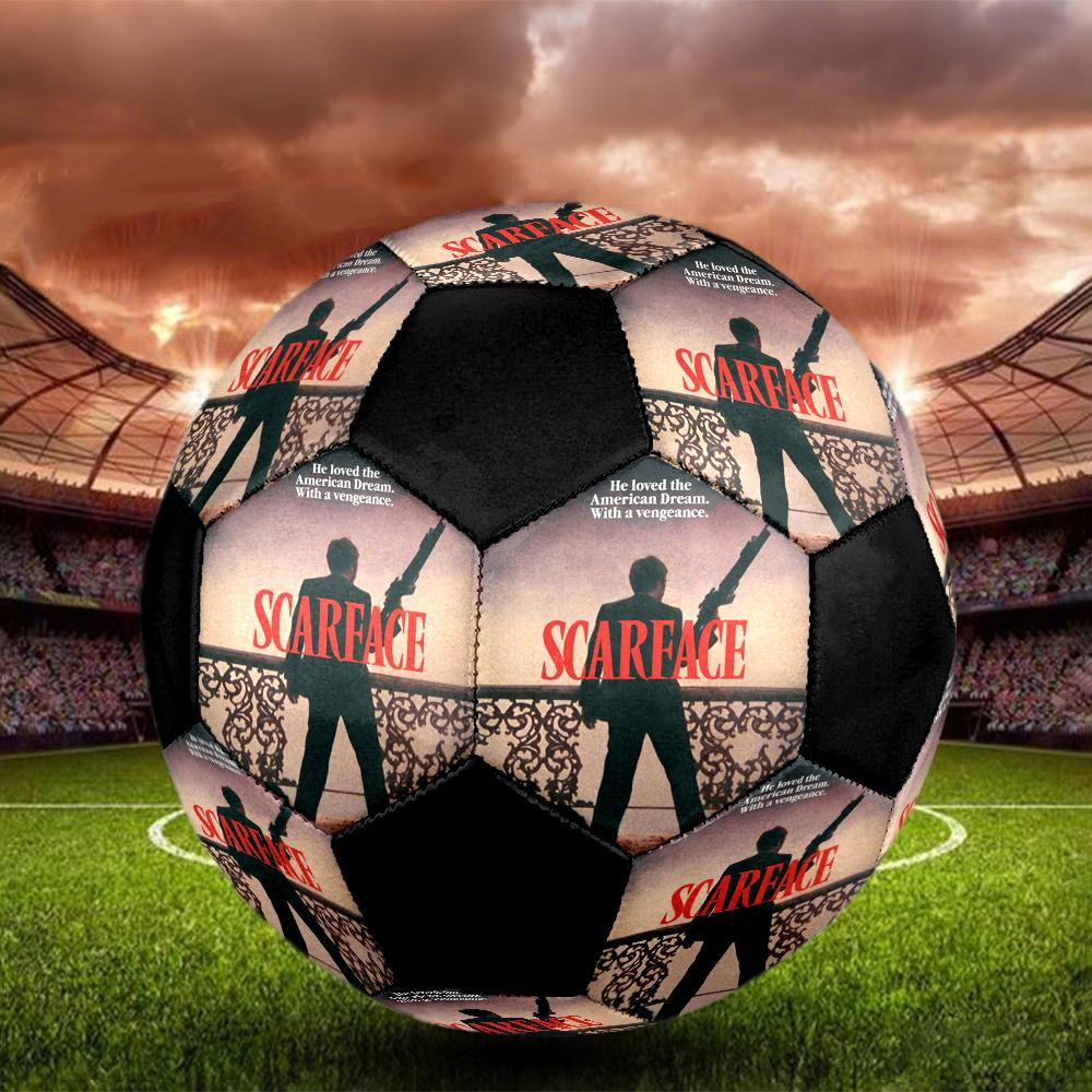 Scarface Indoor Soccer Ball Colorful Machine Stitched PVC Size 5 Team Training Competition Ready Durable High-Bounce Cool Sports Gift