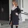 ziai Зимняя женская парка с меховым воротником и капюшоном, поясом, толстое теплое пальто, модная длинная куртка-пуховик, стеганое пальто, женская одежда ZR-20695