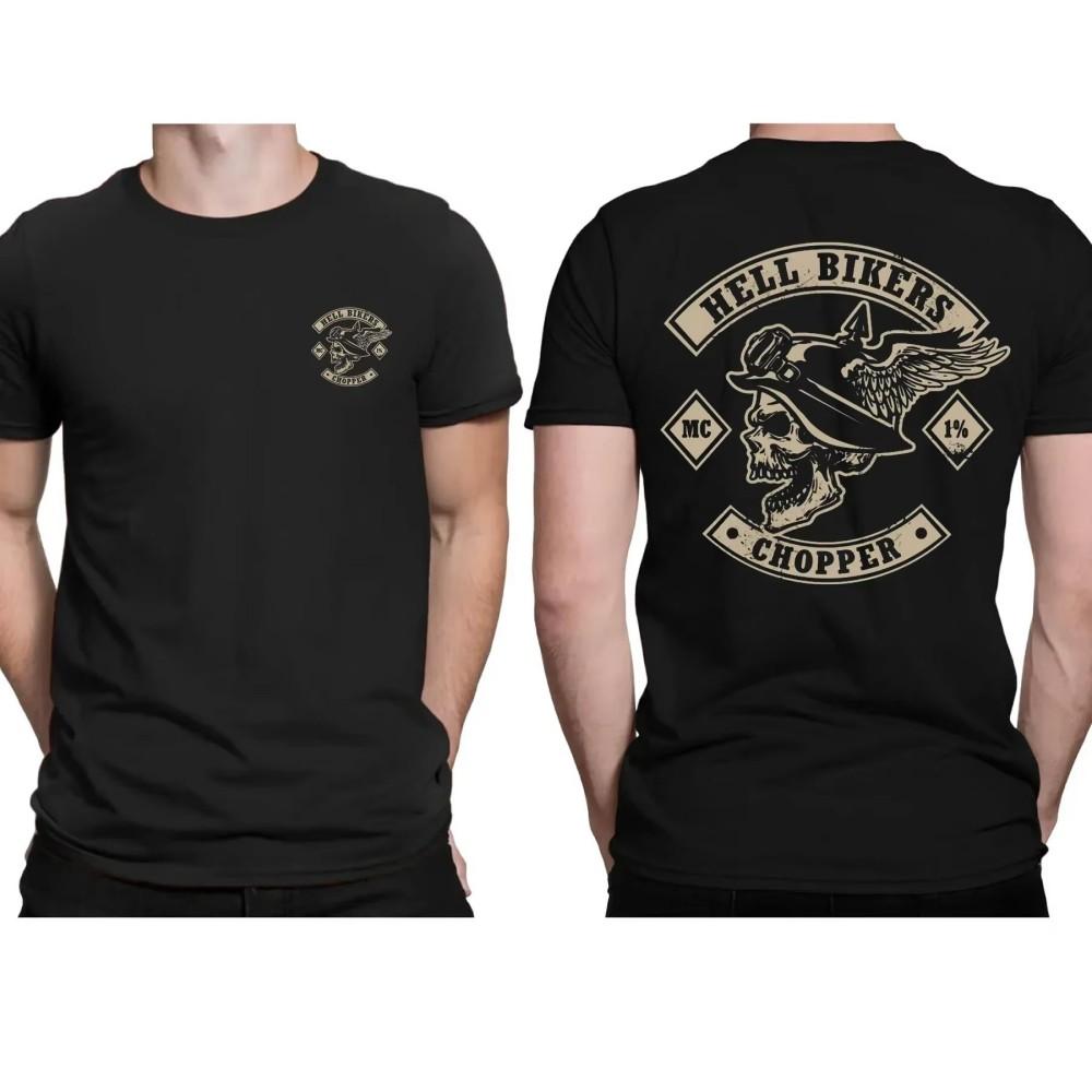 New Men's Fashionable Summer Horror Skull Print Comfortable and Breathable Round Neck Thsirt Outdoor Casual Party Top