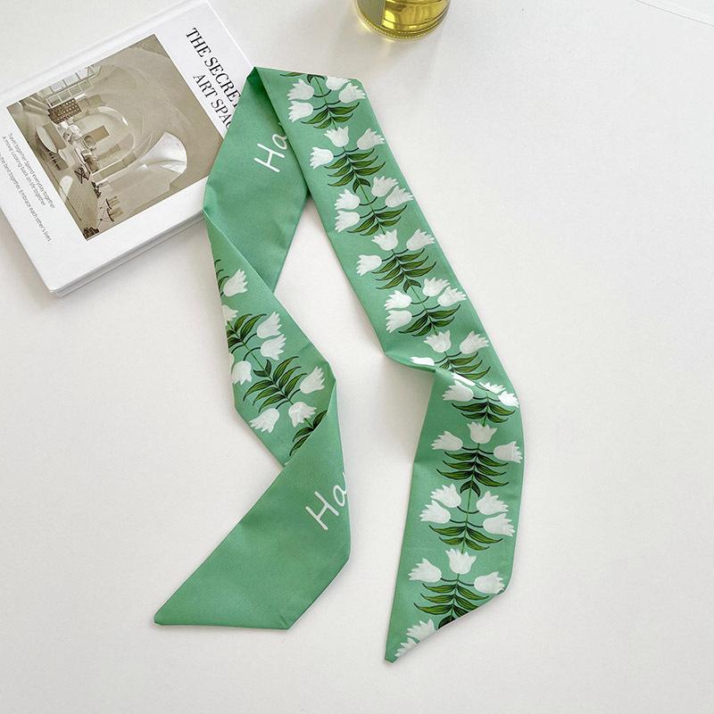 Long Silk Scarf, High-end New Versatile Hair Tie Streamer, Atmosphere Ribbon, Spring and Summer Decorative Scarf, Tied Bag Streamer