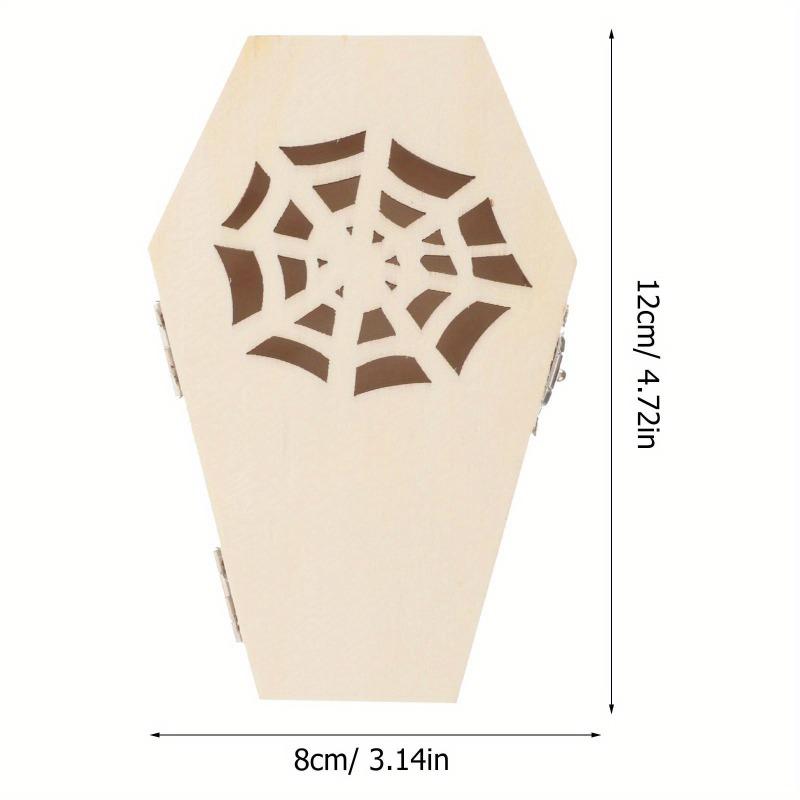 1 шт. Хэллоуинская коробка с крышками Хэллоуинские украшения Мини-деревянная коробка-гроб Коробка для угощений и конфет Хэллоуинская коробка-гроб для вечеринки