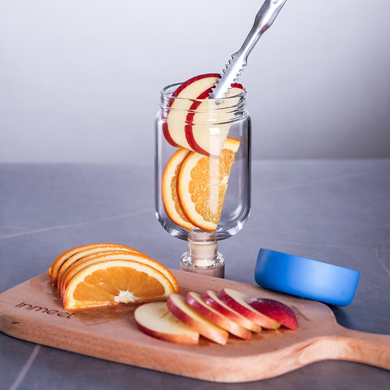 Inmeet Bar Профессиональная погружная бутылка Многоцелевая для вина, сока, масла с пробкой - Стеклянная бутылка для дома 450 мл 1 шт.