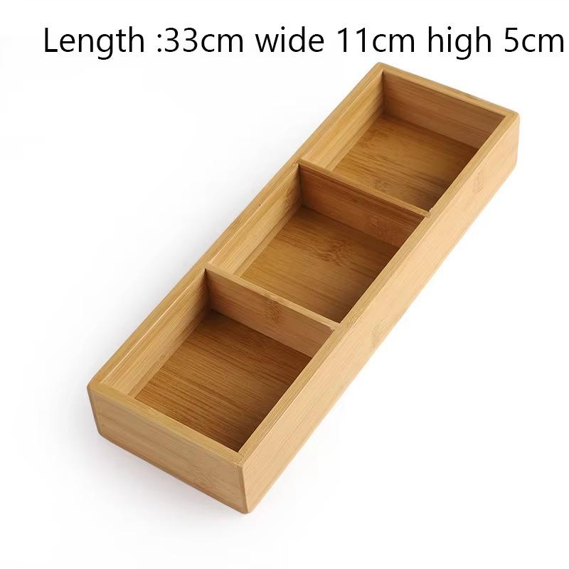 Tray 1PC Bamboo Nine Compartments Dinner Plate Snack Plate Side Dish Plate Bread Compartment Plate Platter Soap Box Drain Basket