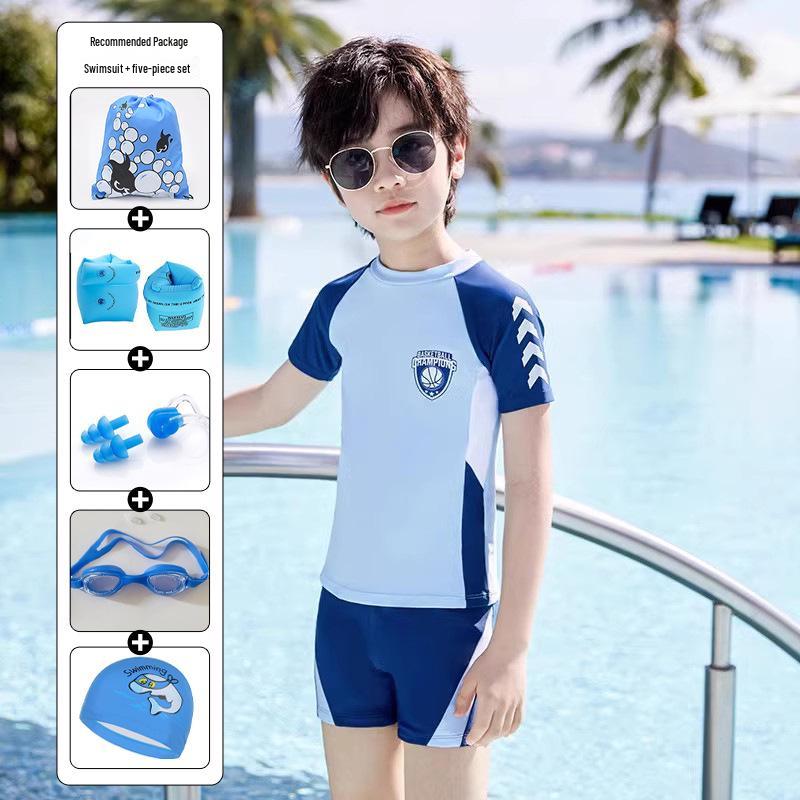 Раздельный купальник для мальчиков 2025: Быстросохнущая, солнцезащитная одежда для плавания для детей
