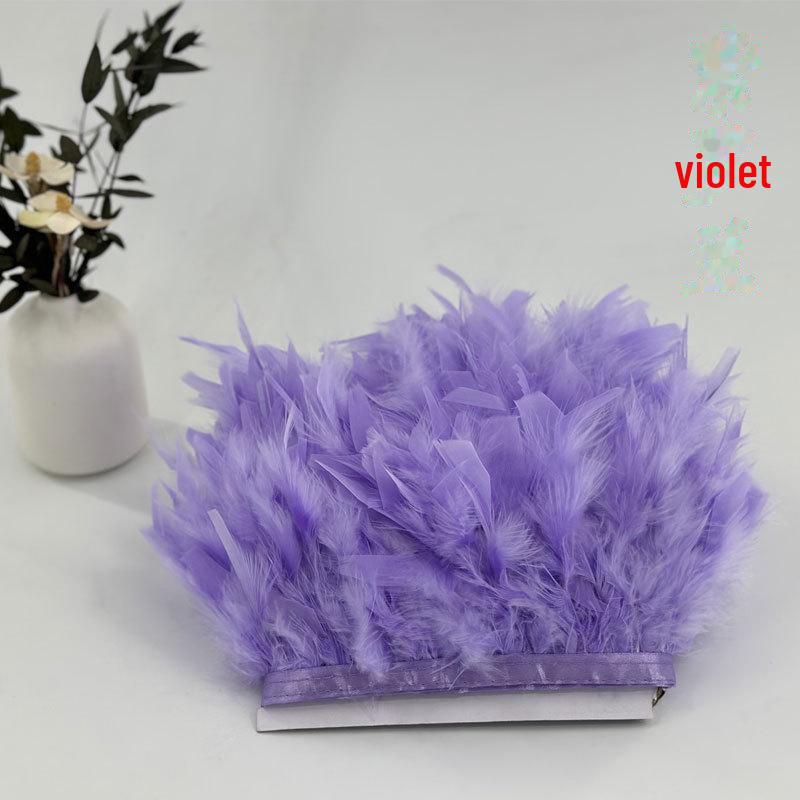 Red Lace Net Turkey Feather Strips for DIY Handmade Wedding Dance Costumes and Decorations