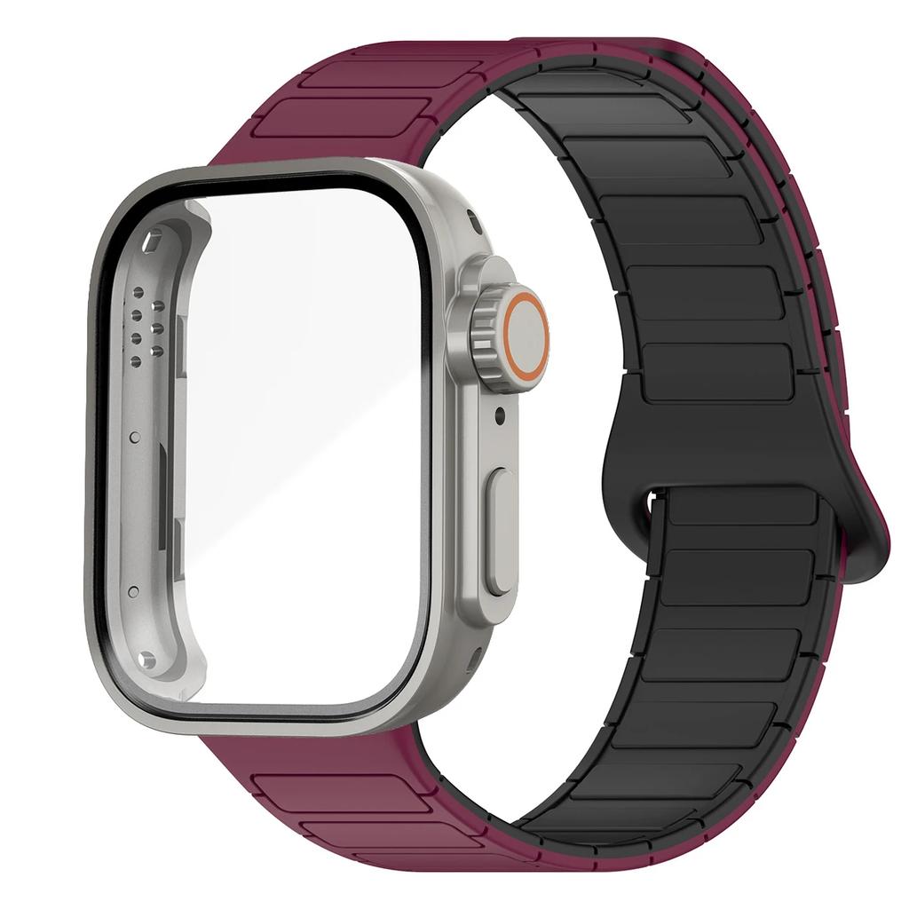 Case+Magnetic Sport Band for Huawei Watch Fit 3 Bracelet Anti Sweat Soft Silicone Wristband Breathable Dual Color Strap