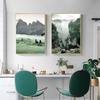 Природный пейзаж Зеленая гора Скандинавский лесной лист плакат Печать на холсте Художественная роспись Настенная картина Фотография Спальня Домашний декор