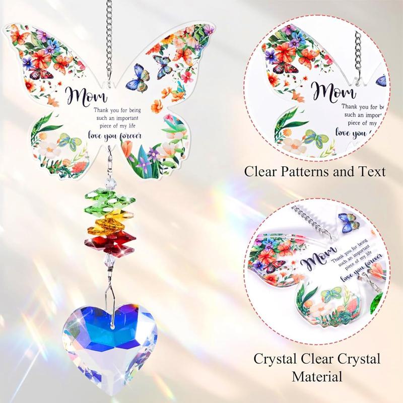 Mother's Day Present Gifts Butterfly Crystal Suncatcher Gifts for Mom Mummy from Daughter Son Ideal Mother Gifts On Her Birthday Valentines Christmas