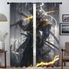 Thunder Ghost Warrior Curtains for Living Room Curtain for Room 2 Panel Halloween Decoration Partition Home Interior Curtains