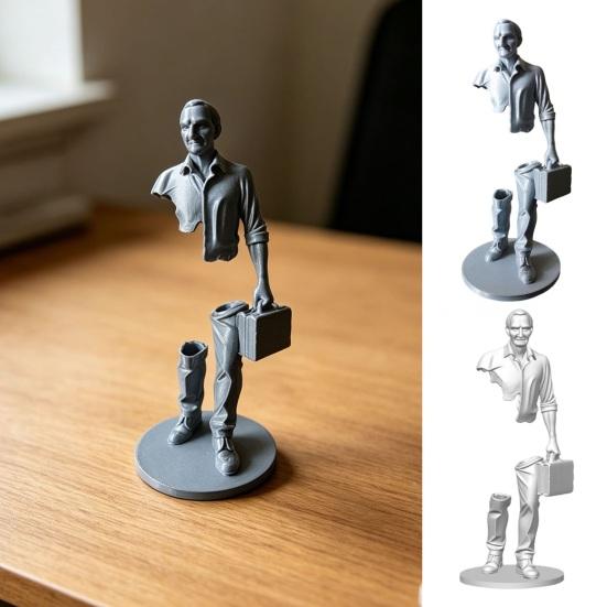 3D-печатная фигурка работающего человека jijijing с портфелем, Современное абстрактное искусство, Украшение для рабочего стола, книжной полки, офиса, Устойчивое основание, Креативное