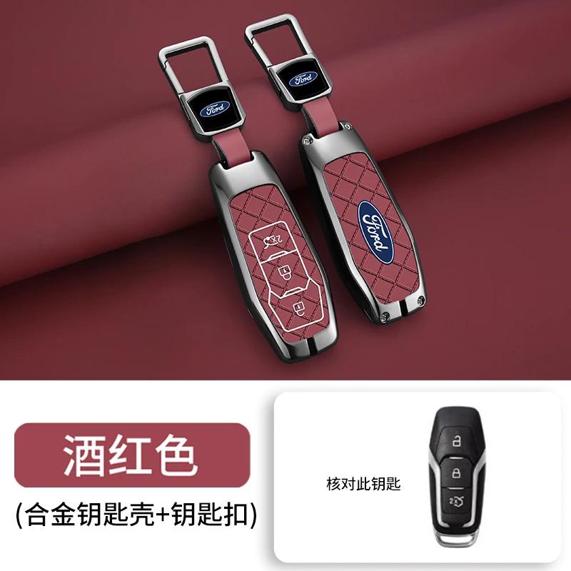 Car Sticker Hot For Ford Zinc Alloy Car Smart Key Case Cover Shell for Ford Focus 3 4 Ranger S C Max Explorer Edge Mustang Fiest