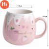 Hi Ceramic Cute Strawberry Coffee Mug with Lid and Spoon Creative Porcelain Breakfast Milk Oatmeal Cup Drinkware