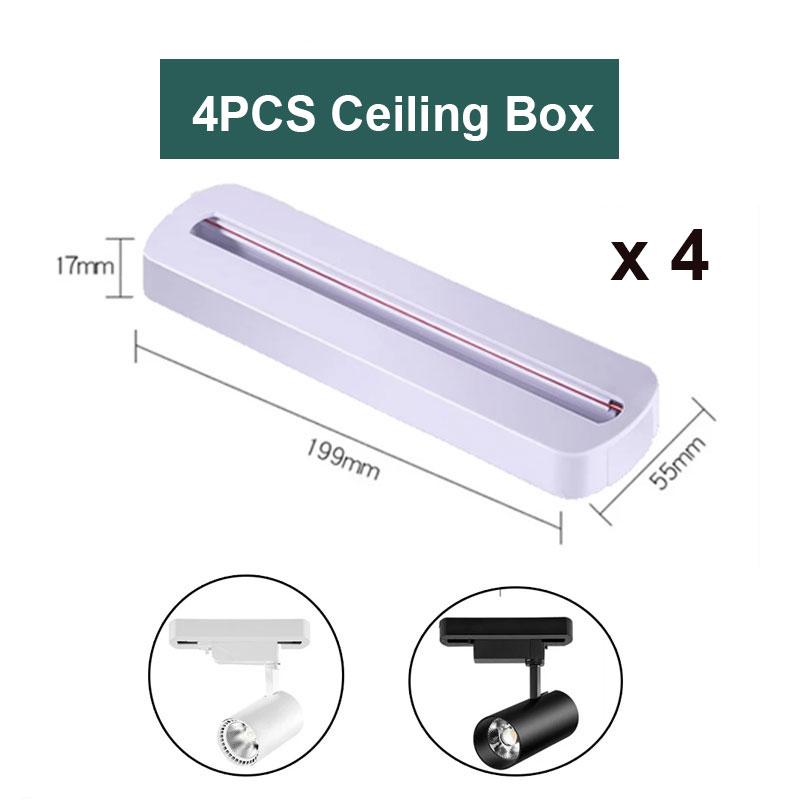 Комплект светильников на рельсах с 2 проводами, светильник на 0,5 м, светодиодный светильник на рельсах для гостиной, прямые/Г-образные разъемы, потолочная коробка
