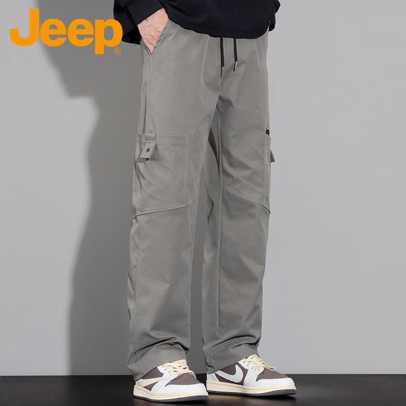 Jeep Men's Loose Fit Cargo Straight-Leg Pants