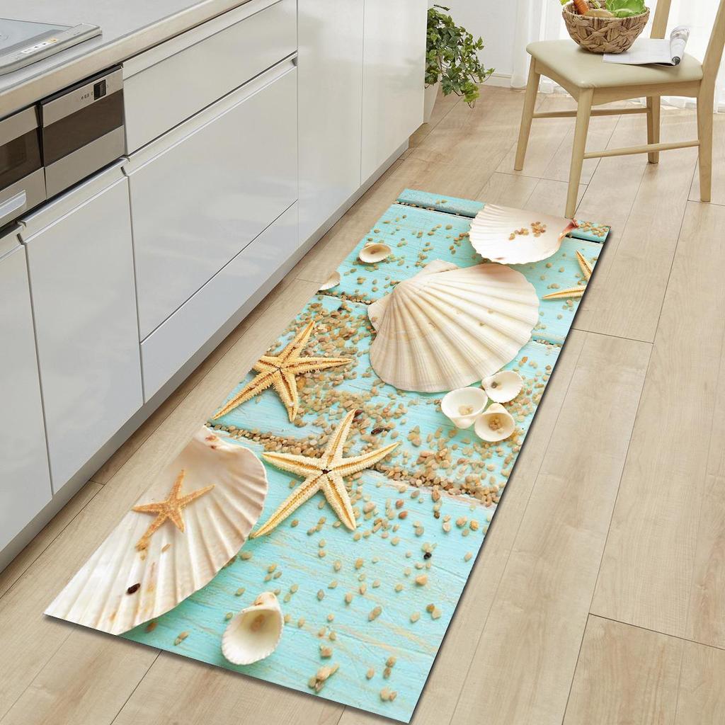 1Pcs Beach Soft Stones Pattern Floor Mat Modern Kitchen Polyester Rug Non-Slip Colorful Indoor Carpet, For Home Bathroom Bedroom Living Room Decor
