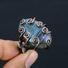 Labradorite Handmade Copper Wire Wrap Jewelry Ring Size 9 Y4o16