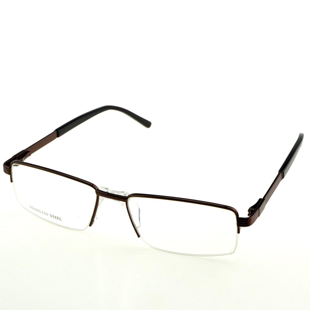 Clara Vida Нержавеющая сталь Полуободковая силиконовая интегрированная носовая накладка Противоскользящая Оправа для очков Optiacal Brown