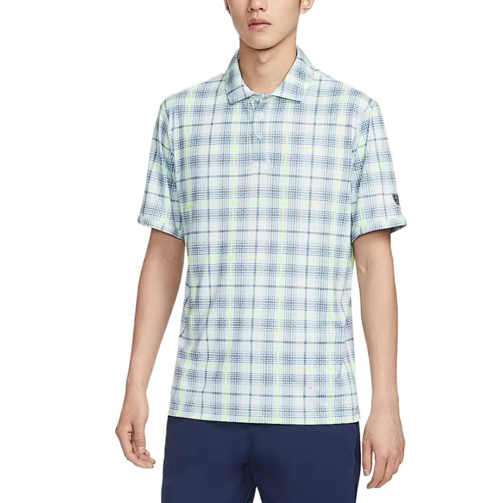 Nike Мужская футболка-поло в клетку Tartan с коротким рукавом, быстросохнущая, с опущенной линией плеча II0787-394